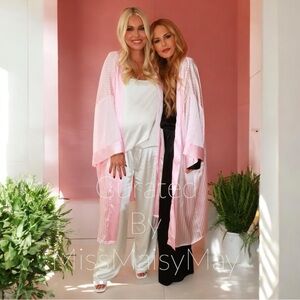 MUMU ~Bubblegum Pink & White striped robe, summer cover-up, New with Tags! OS